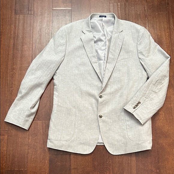 Stafford Classic Fit Men's Blazer, Linen and Cotton Blend, Size 46L - Picture 1 of 16